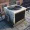 An industrial-sized air conditioning unit on the roof of two created with generative AI