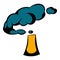Industrial smoke from chimney icon, icon cartoon