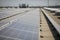 Industrial solar panels on the roof of a hypermarket