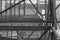 Industrial stairway. Close-up. Add grey tint effect.