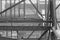 Industrial stairway. Close-up. Add grey tint effect.