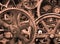 Industrial Steampunk Background, Gears, Wheels