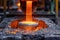 Industrial Steel Foundry Pouring Molten Metal into Mold at a Manufacturing Plant
