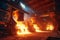 Industrial steel metallurgy metal heat iron factory foundry furnace people