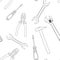 Industrial tools kit. Seamless pattern