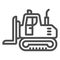 Industrial track loader line icon, heavy equipment concept, Crawler Dozer tractor sign on white background, loader icon
