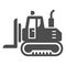 Industrial track loader solid icon, heavy equipment concept, Crawler Dozer tractor sign on white background, loader icon