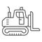 Industrial track loader thin line icon, heavy equipment concept, Crawler Dozer tractor sign on white background, loader