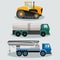 Industrial transportation freight trucks