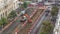 Industrial truck loader excavator moving earth and unloading into a dumper truck timelapse