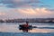 Industrial Tugboat pulling a load in Fraser River