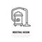 Industrial vacuum cleaner flat line icon, logo. Vector illustration of household appliance for housework equipment shop