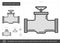 Industrial valve line icon.