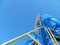 industrial vertical tanks against the blue sky