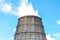 Industrial view cooling tower at metallurgical plant