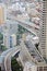 Industrial view of Tokyo with busy roads and skyscrapers