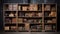 Industrial warehouse storage with neatly arranged shelves and a variety of cardboard boxes