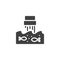 Industrial waste pipe, water pollution vector icon