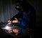 Industrial welder welding