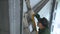 Industrial Worker Climbing Up ladder