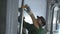 Industrial Worker Climbing Up ladder