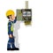 An industrial worker with electrical cabinet on white background