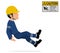An industrial worker is falling on the slippy floor