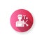Industrial worker pink flat design long shadow glyph icon