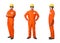 The industrial worker on the white background