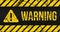 Industrial Yellow lines on a black background with warning signand exclemation mark. illustration in grunge style.