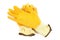 Industrial Yellow Work Gloves Isolated