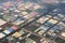 Industrial zone, warehouses. Aerial view.