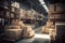 Industries that have warehouses or storage areas full of shelves and cardboard boxes by Generative AI