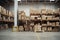 Industries that have warehouses or storage areas full of shelves and cardboard boxes by Generative AI