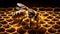 Industrious Bee Collecting Honey in an Intricate Beehive. Generative Ai