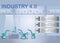 Industry 4.0 Smart factory infographic with metal labels