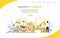 Industry automation vector website landing page design template