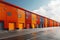 Industry building showcases array of colorful metal storage units