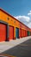 Industry building showcases array of colorful metal storage units