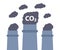 Industry chimneys pollution CO2 clouds icon