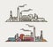 Industry concept. Industrial enterprise, factory, building icon or symbol.