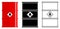 Industry concept. Set of different barrels for radioactive, toxic, hazardous, dangerous, explosive, flammable and