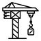 Industry crane icon, outline style