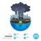 Industry earth concept. Vector illustration for global industrial.