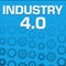 Industry Four Point zero Blue Gears Background