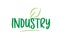 industry green word text with leaf icon logo design
