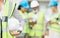 Industry, hardhat and closeup of a woman construction worker with safety equipment or gear. Builder, professional and