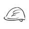 industry helmet vector and illustration, black and white, hand drawn, sketch style, isolated on white background.