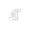 Industry pollution vector line icon carbon dioxide modern flat