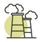Industry smoke contamination alternative sustainable energy line style icon